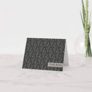 Black and White Botanical Line Art Personalised Note Card