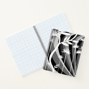 Black and White Botanical Print Notebook
