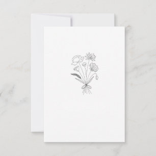 BLack and white bouquet, flowers, floral Thank You Card
