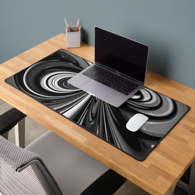 Black and White Bow Abstract Desk Mat (Office 2)