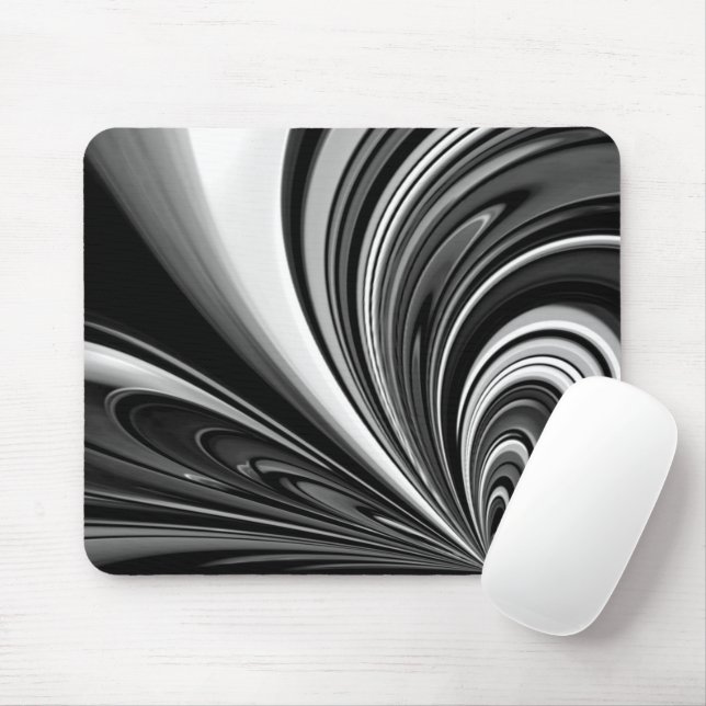 Black and White Bow Abstract Mouse Pad (With Mouse)