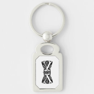 Black and White Bow Tie Key Ring