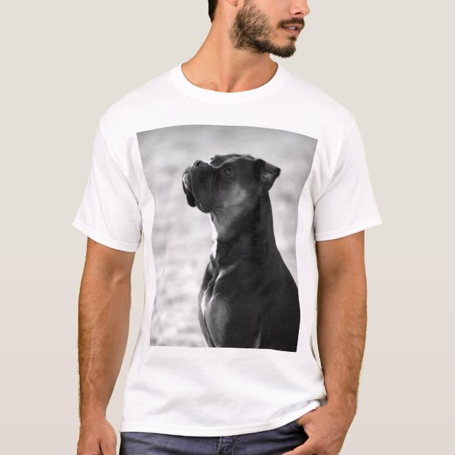 Black and White Boxer T-Shirt (Front)