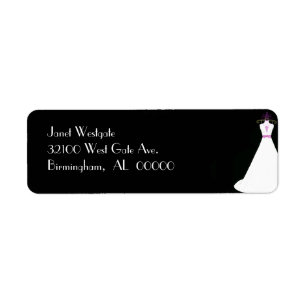 Black and White Bridal Gown Address Labels