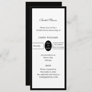 Black And White Bridal Shower Invitation