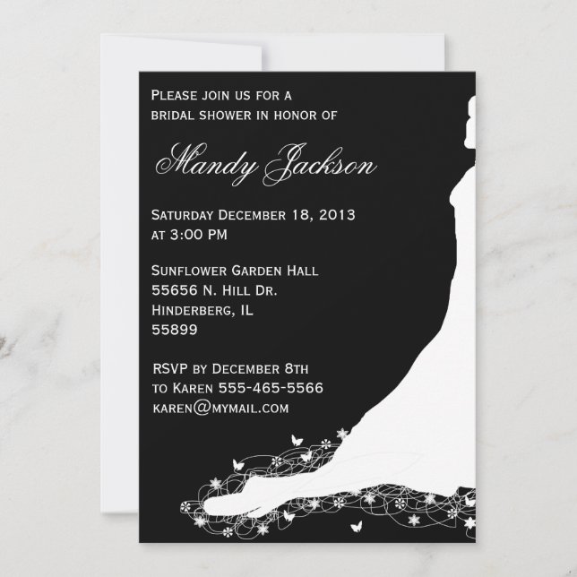 Black and White Bridal Shower Invitation (Front)
