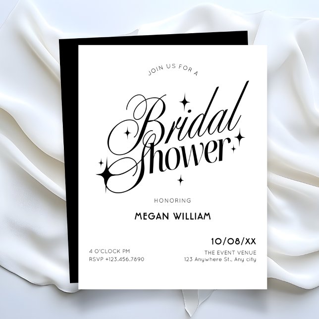 Black and white bridal shower invitation (Creator Uploaded)