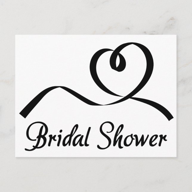 Black And White Bridal Shower Invitation Wedding Postcard (Front)