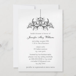 Black And White Bridal Shower Invitations