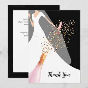 Black and White Bridal Shower Thank You Card