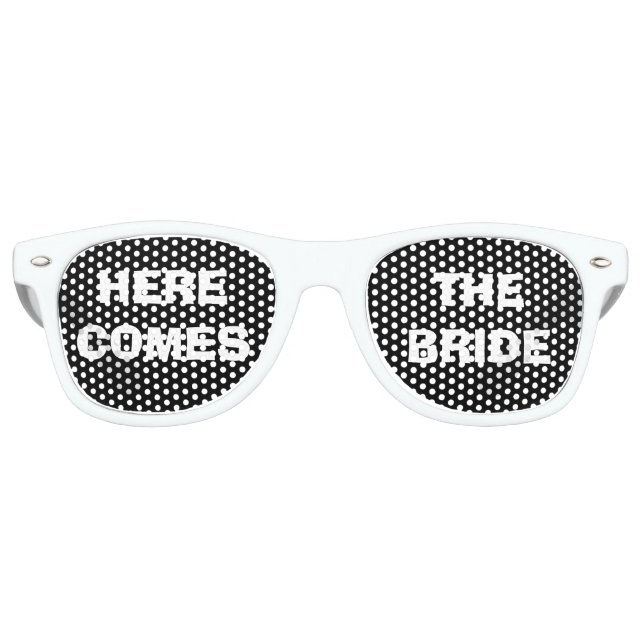 Black and White Bride's Party Eye Glasses (Front)