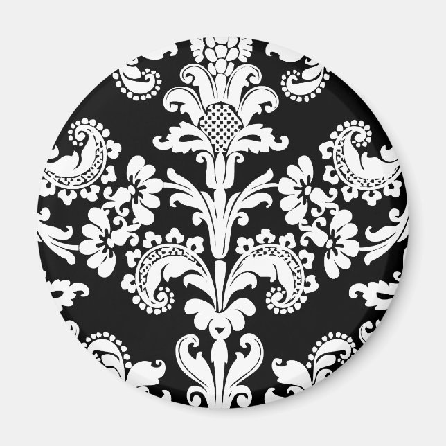Black and White Brocade Magnet (Front)