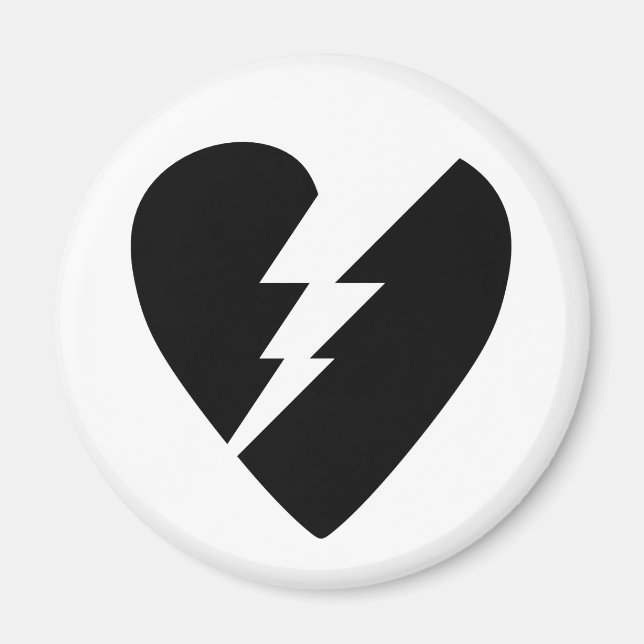 Black and White Broken Heart Vector Art Magnet (Front)