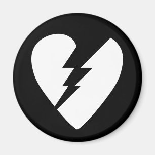 Black and White Broken Heart Vector Art Magnet