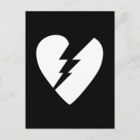 Black and White Broken Heart Vector Art