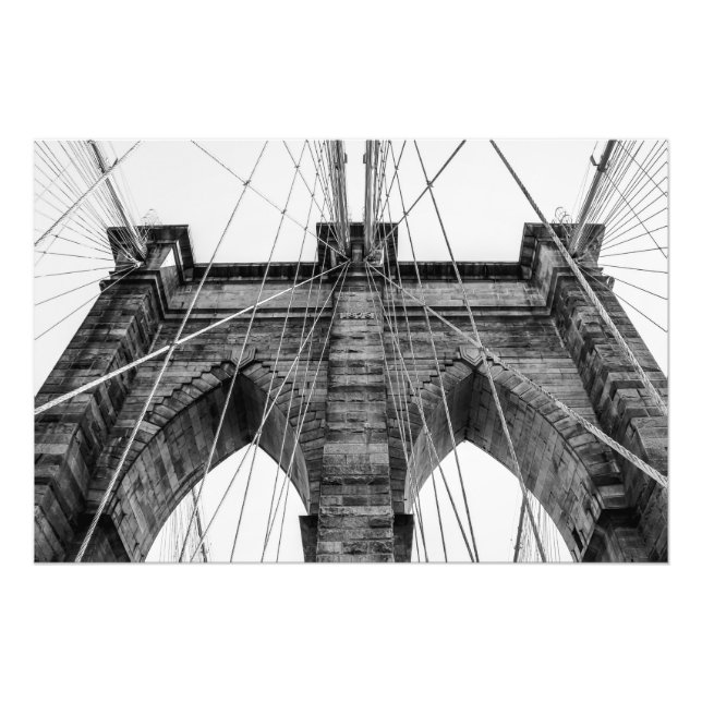 Black and White Brooklyn Bridge Photo NYC (Front)