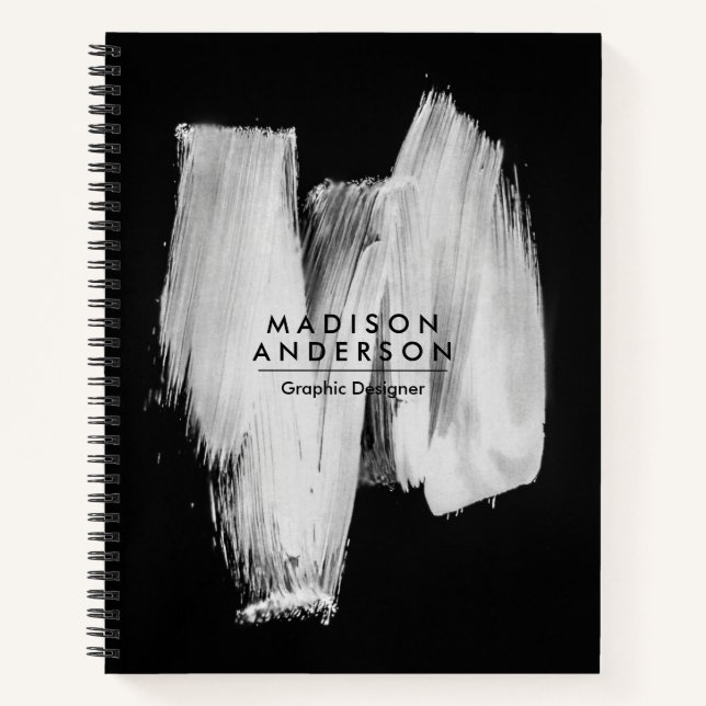 Black and White Brush Notebook (Front)