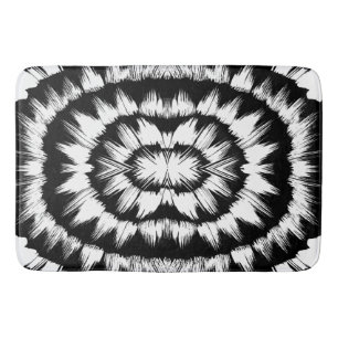 Black and White brushed  Bath Mat
