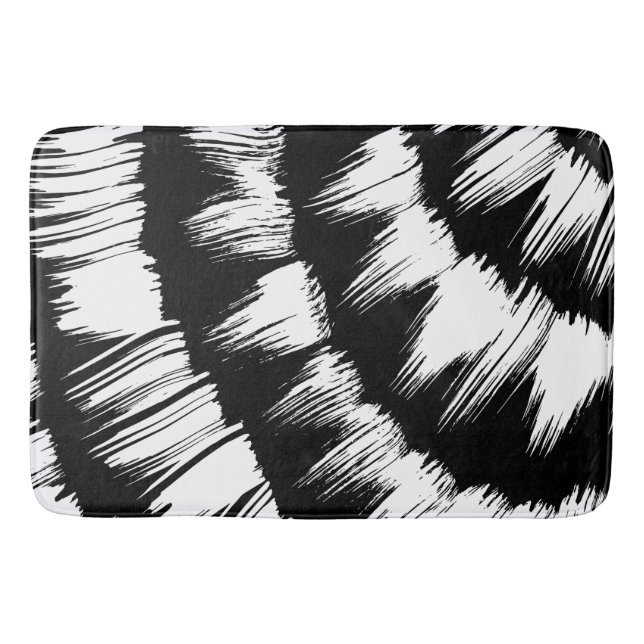 Black and White brushed  Bath Mat (Front)
