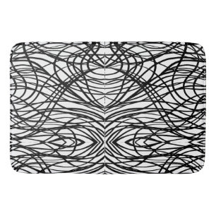 Black and White brushed grunge Bath Mat