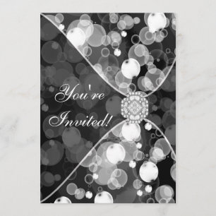 Black and White Bubble Party Invitation Template