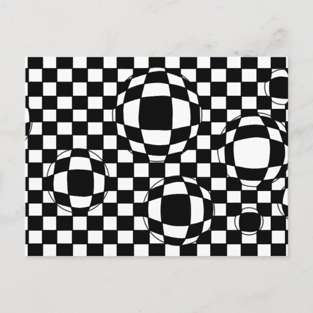 Black and White Bubbles Postcard (Front)