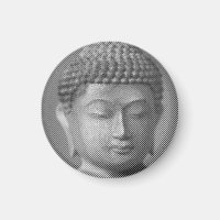 Black And White Buddha Face Statue Formed By Lines