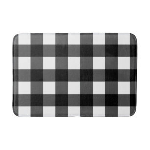 Black and White Buffalo Check Bath Mat