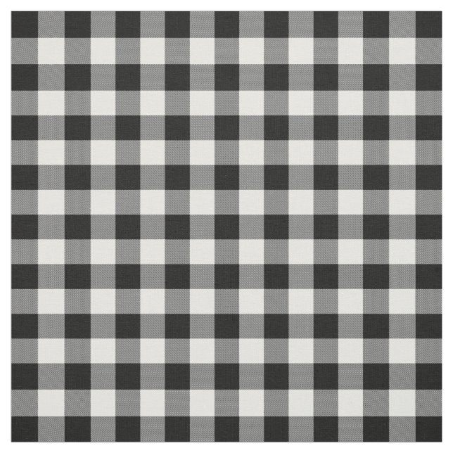 Black and White Buffalo Check Fabric (Swatch)