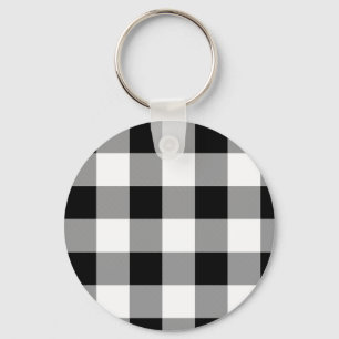 Black and White Buffalo Check Key Ring