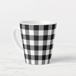 Black and White Buffalo Check Latte Mug