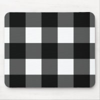 Black and White Buffalo Check Mouse Pad