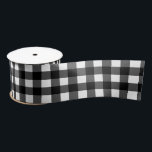 Black and White Buffalo Check Ribbon Satin Ribbon<br><div class="desc">Black and white buffalo check gift wrapping or crafting ribbon.</div>