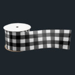 Black and White Buffalo Check Ribbon Satin Ribbon<br><div class="desc">Black and white buffalo check gift wrapping or crafting ribbon.</div>