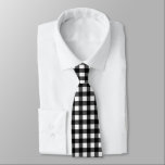 Black and White Buffalo Check Tie<br><div class="desc">This bold gingham print mixes modern and classic for a stunning fashion statement.</div>