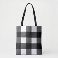 Black and White Buffalo Check Tote
