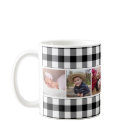 Black and White Buffalo Plaid 6 Photo Collage