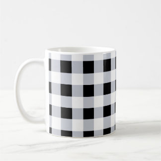 Black and White Buffalo Plaid Check Farmhouse Coffee Mug
