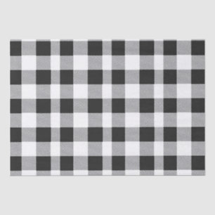 Black and White Buffalo Plaid Christmas Tissue Paper