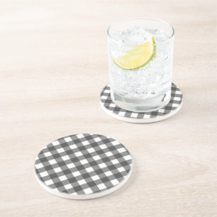 Black and White Buffalo Plaid Coasters