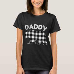 Black And White Buffalo Plaid Daddy Bear Christmas T-Shirt