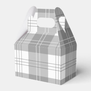 Black and White Buffalo Plaid Favour Box