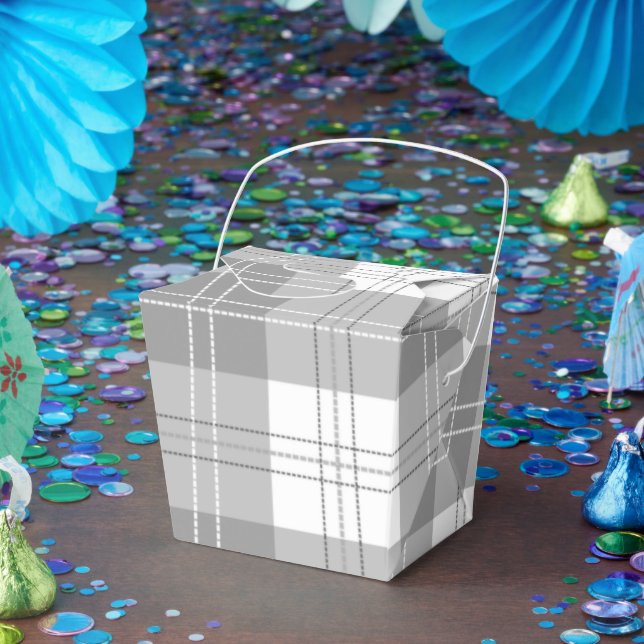 Black and White Buffalo Plaid Favour Box (Party)