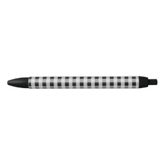 Black and White Buffalo Plaid Ink Pen