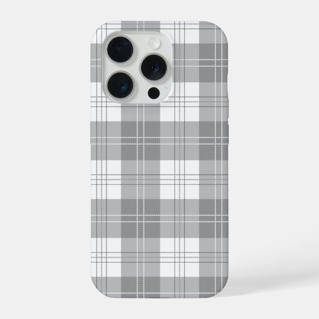 Black and White Buffalo Plaid iPhone Case (Back)