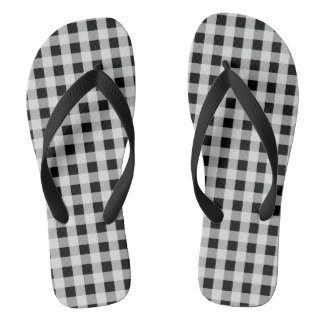 Black and White Buffalo Plaid Jandals