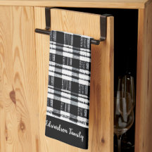 Black and white buffalo plaid monogram name