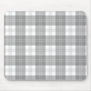 Black and White Buffalo Plaid Mouse Pad