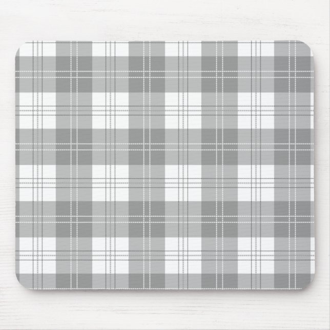 Black and White Buffalo Plaid Mouse Pad (Front)