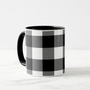 Black and White Buffalo Plaid Mug